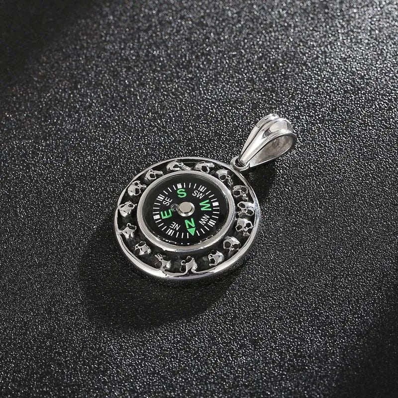 Creative Compass Skull Pendant