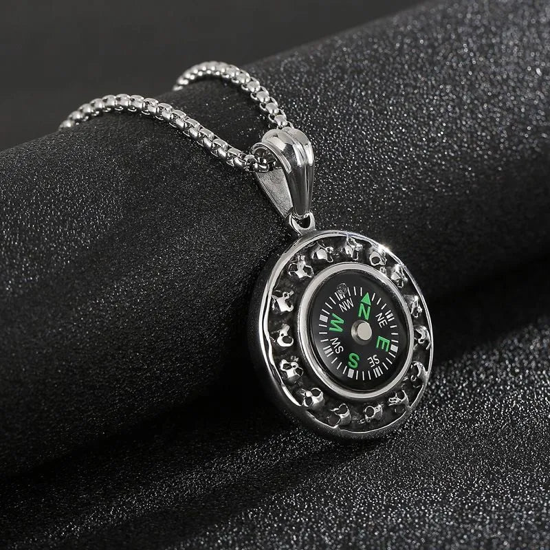 Creative Compass Skull Pendant
