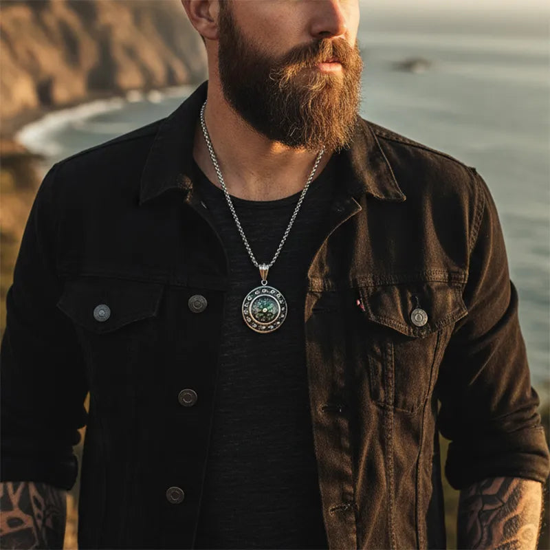 Creative Compass Skull Pendant