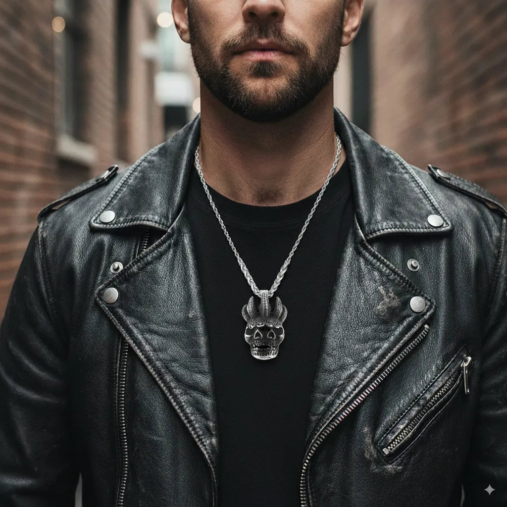 Gothic Vintage Double Skull Pendant