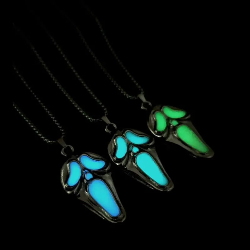 Halloween Skull Glowing Mask Necklace