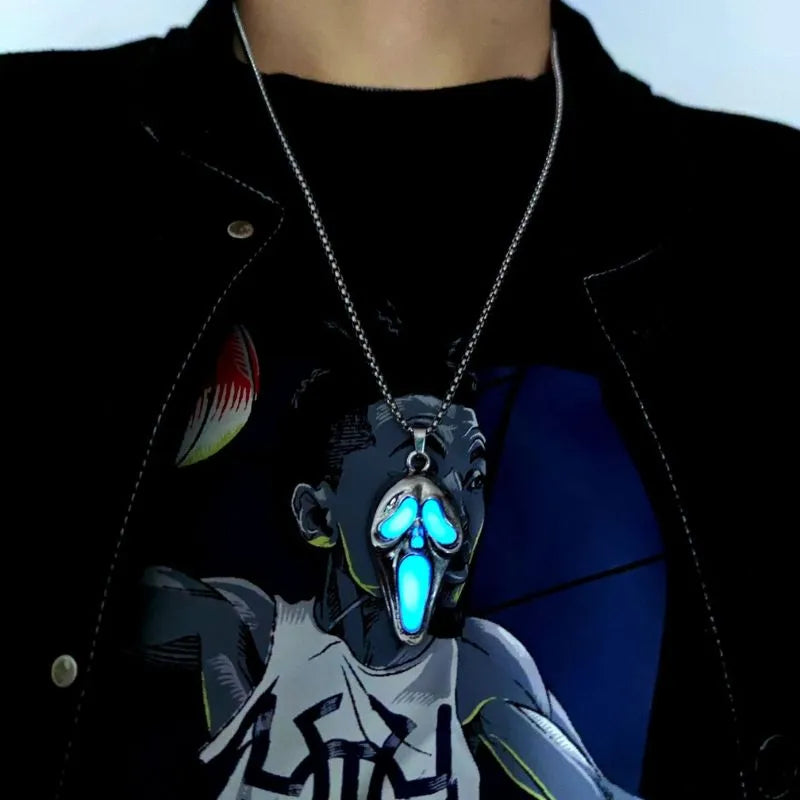 Halloween Skull Glowing Mask Necklace