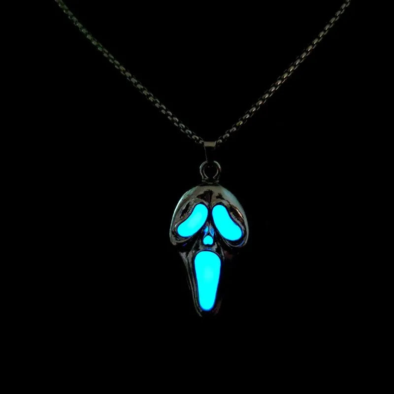 Halloween Skull Glowing Mask Necklace