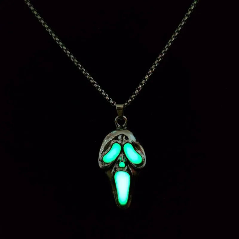 Halloween Skull Glowing Mask Necklace