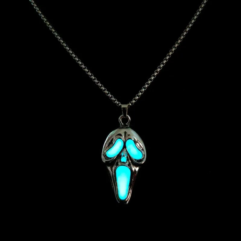 Halloween Skull Glowing Mask Necklace