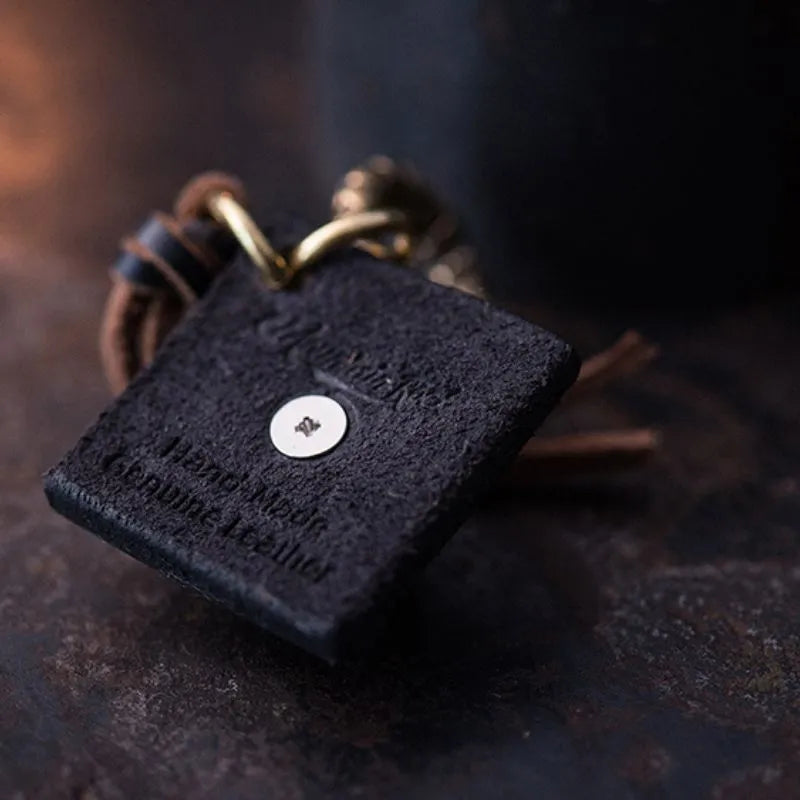 Handmade Vintage Biker Skull Keychain