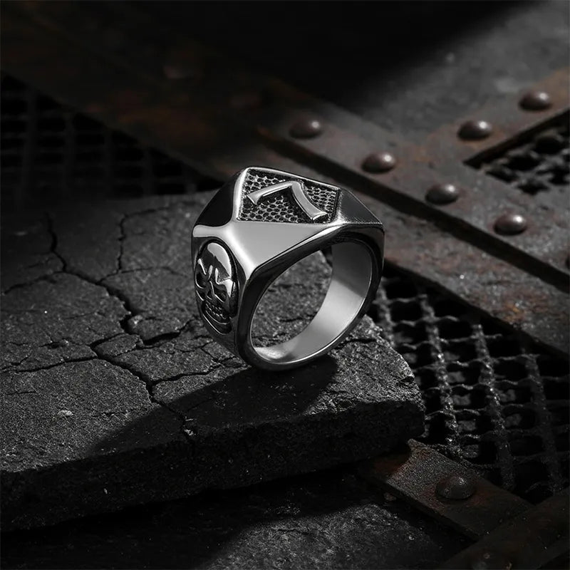 Lucky number 7 Skull Stainless Steel Ring