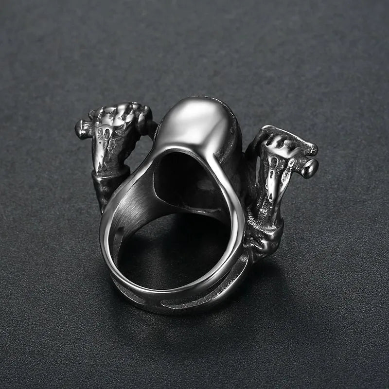 Motorcycle Style Skull  Stainless Steel Ring