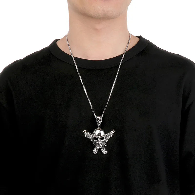 PUNK Mechanical Skull Stainless Steel Pendant
