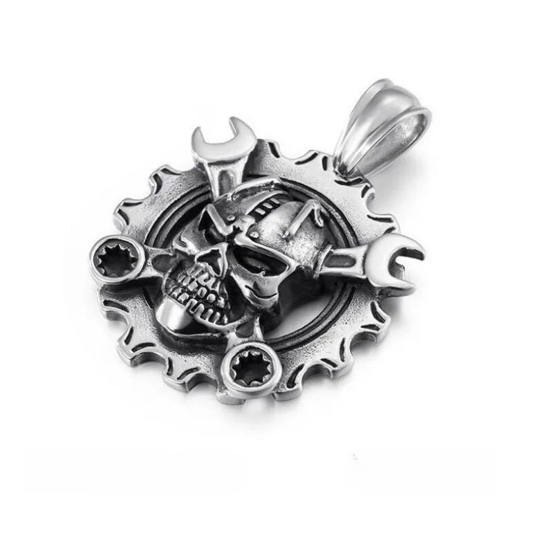 PUNK Mechanical Skull Stainless Steel Pendant