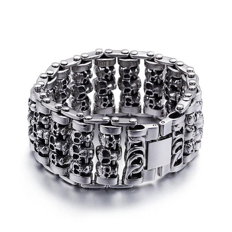 Punk Skull Stainless Steel Bracelet