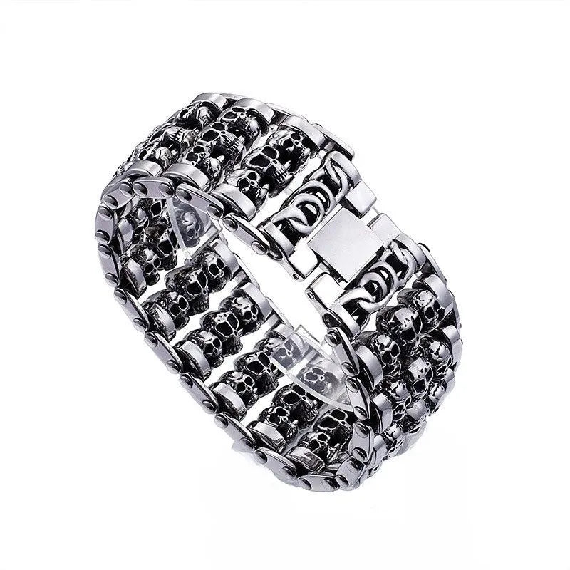 Punk Skull Stainless Steel Bracelet