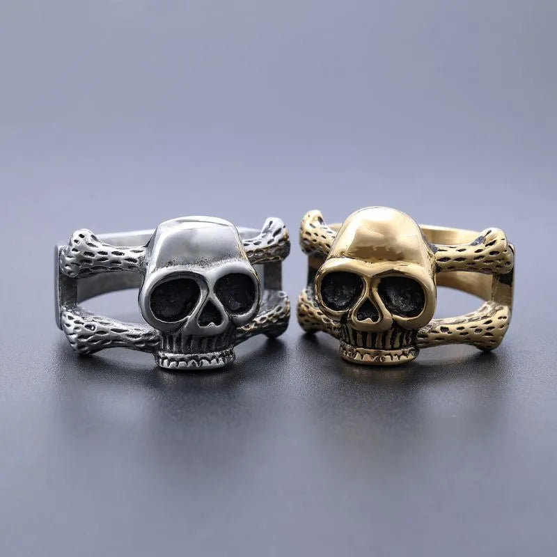 Vintage Gothic Stainless Steel Skull Ring