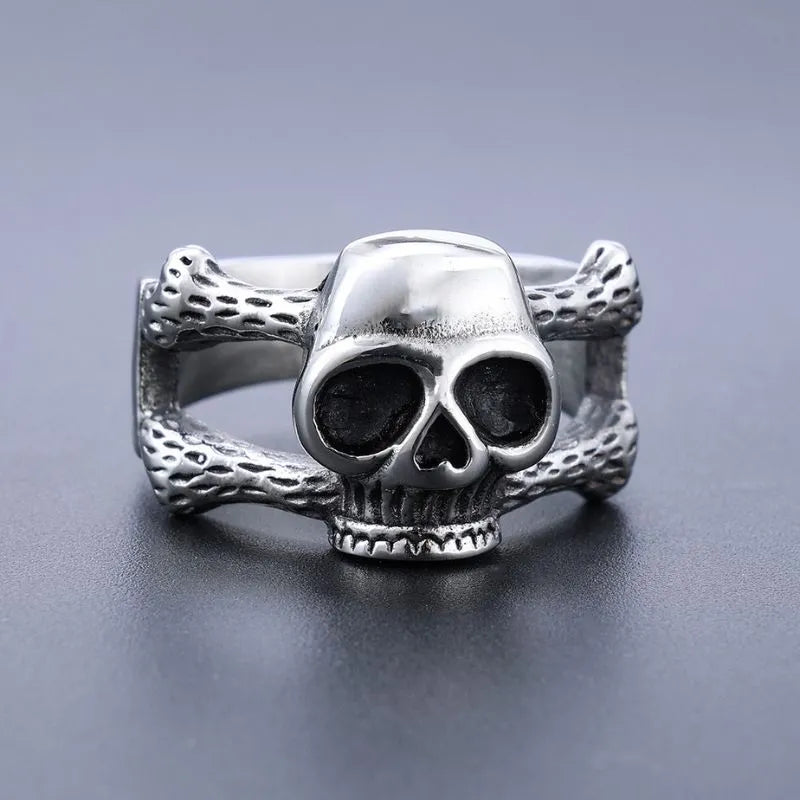 Vintage Gothic Stainless Steel Skull Ring