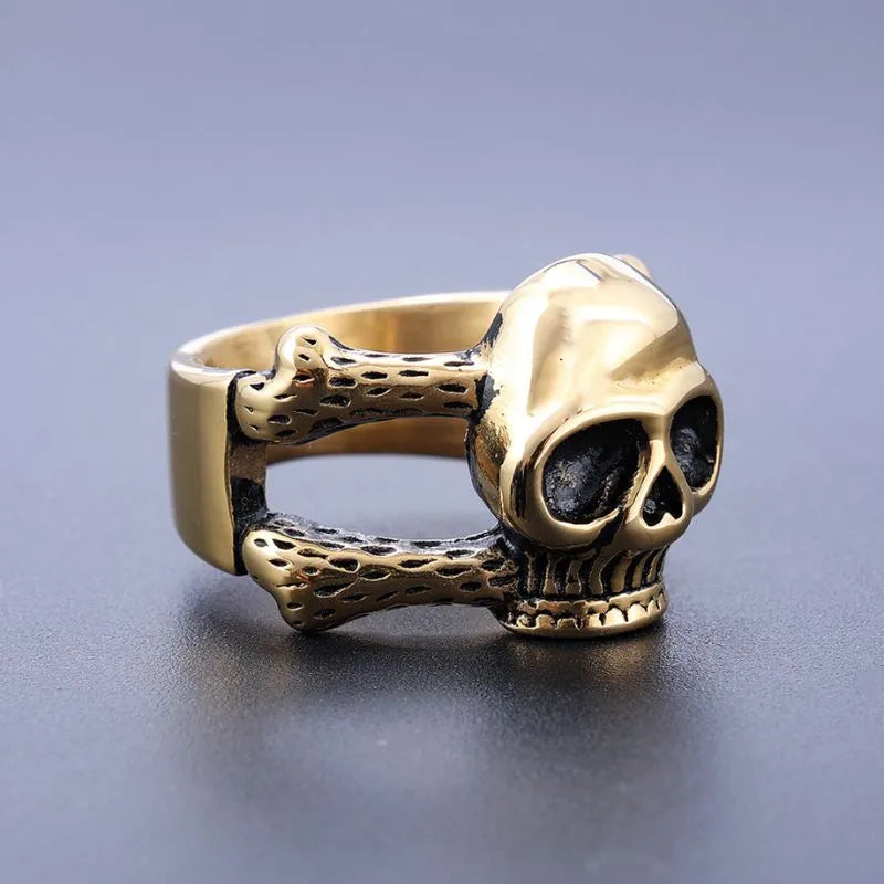 Vintage Gothic Stainless Steel Skull Ring
