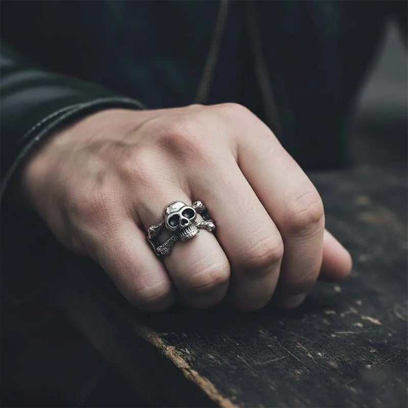 Vintage Gothic Stainless Steel Skull Ring
