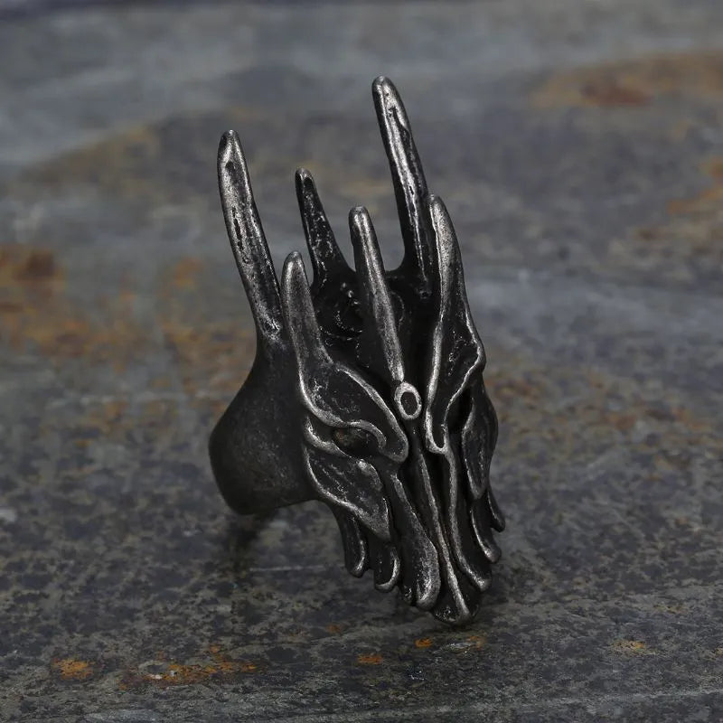 Vintage Brass Knuckles Skull Stainless Steel Ring