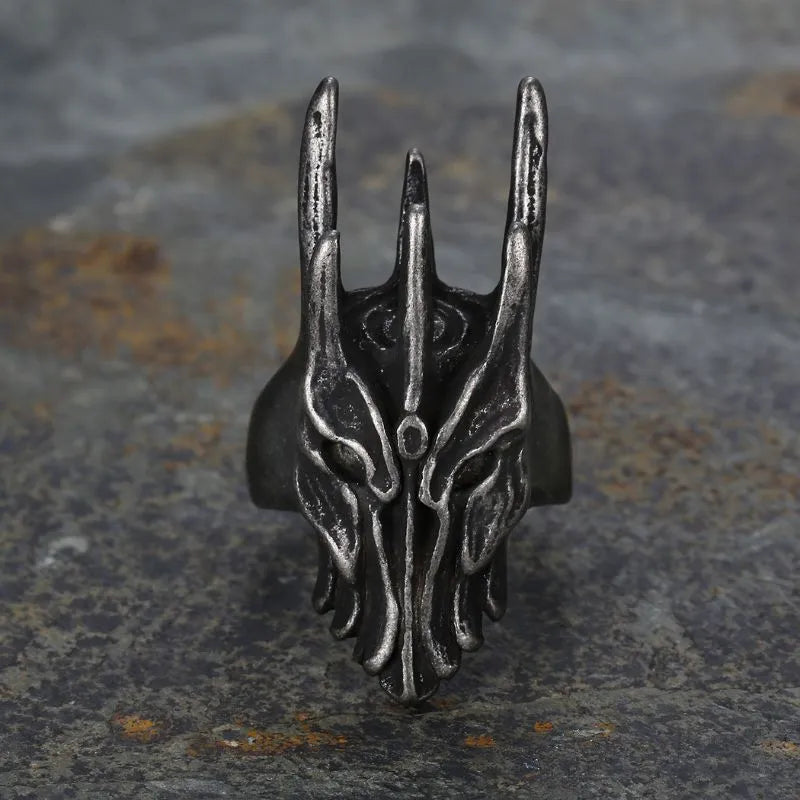 Vintage Brass Knuckles Skull Stainless Steel Ring