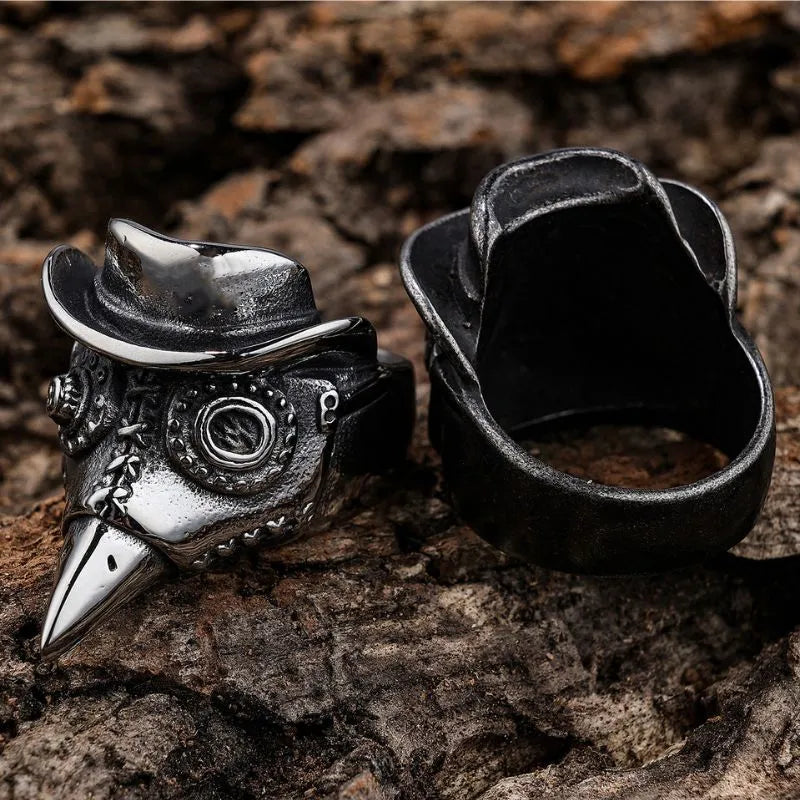 Vintage Crow Skull Stainless Steel Ring
