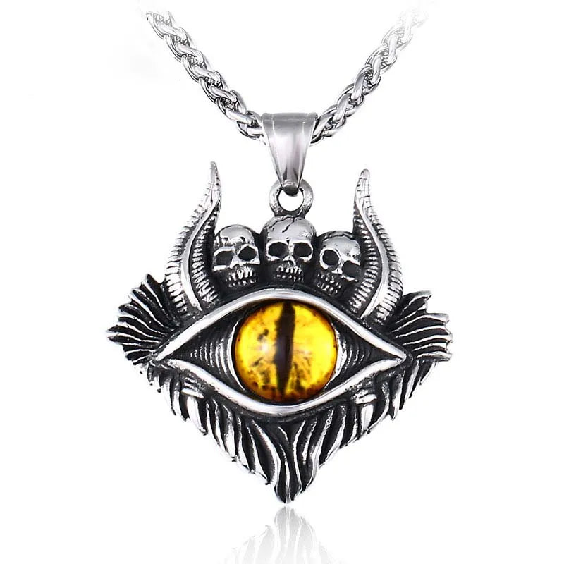 Vintage Devil Eye Skull Pendant