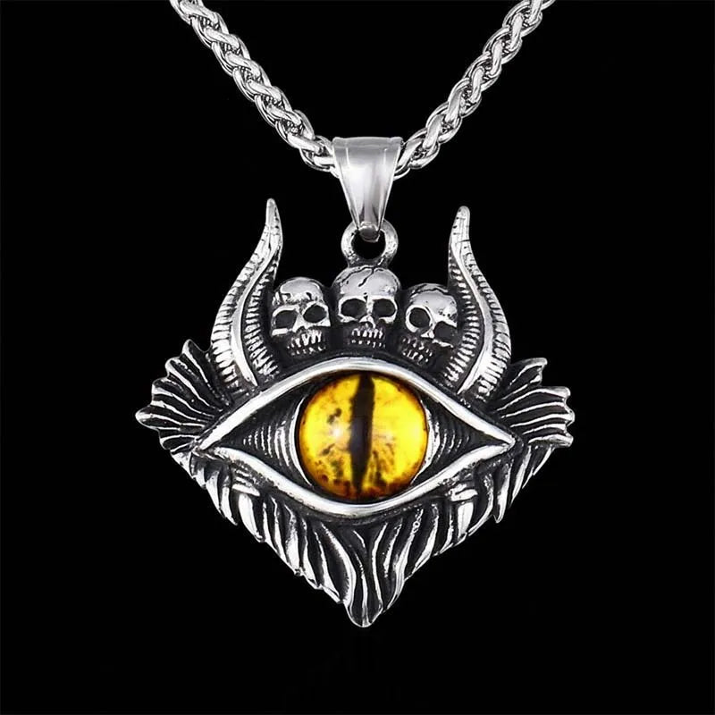 Vintage Devil Eye Skull Pendant