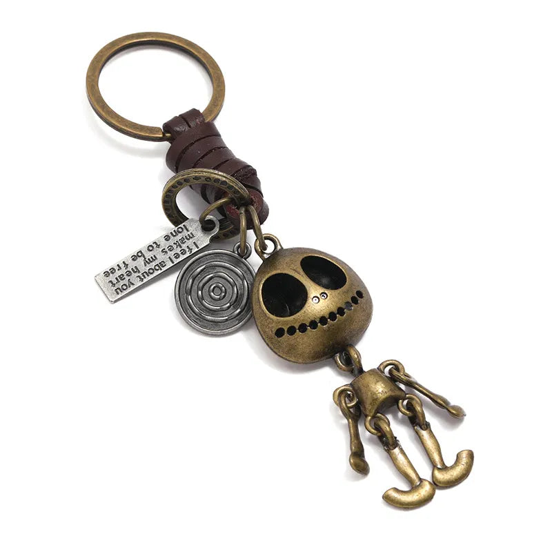 Vintage Halloween Skull Keychain