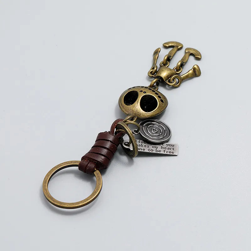 Vintage Halloween Skull Keychain