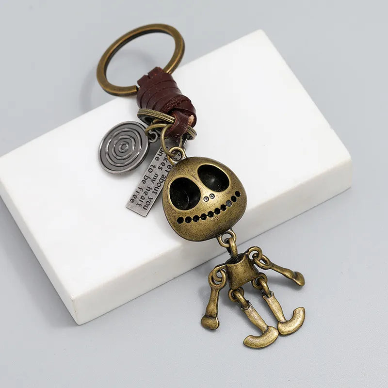 Vintage Halloween Skull Keychain