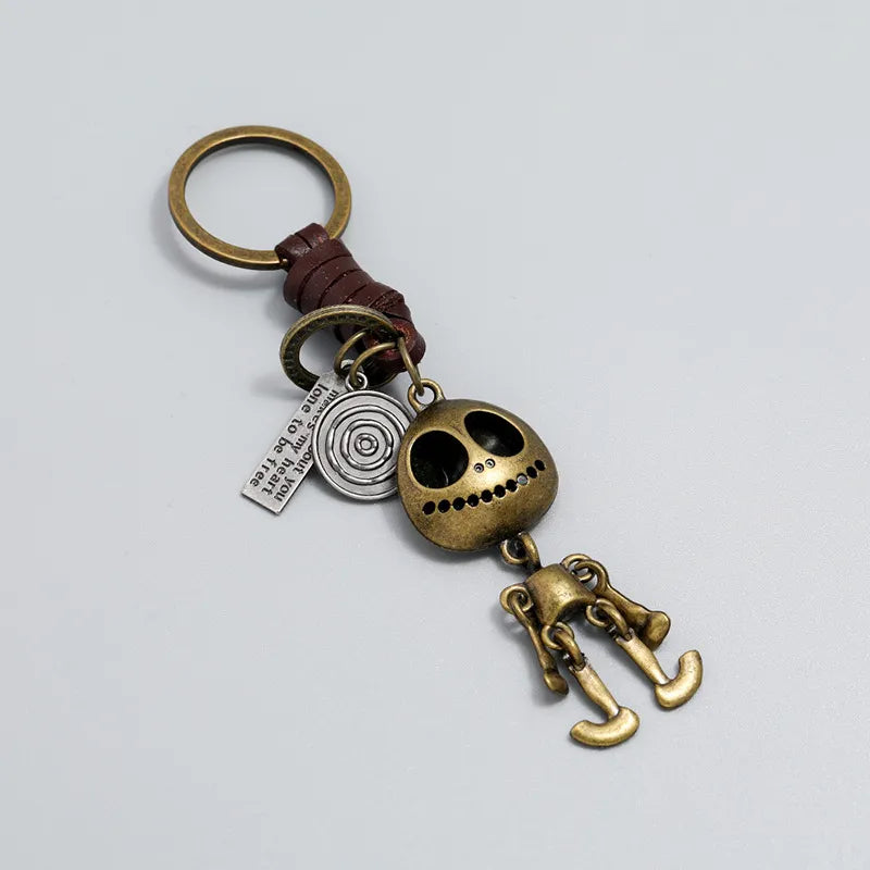 Vintage Halloween Skull Keychain