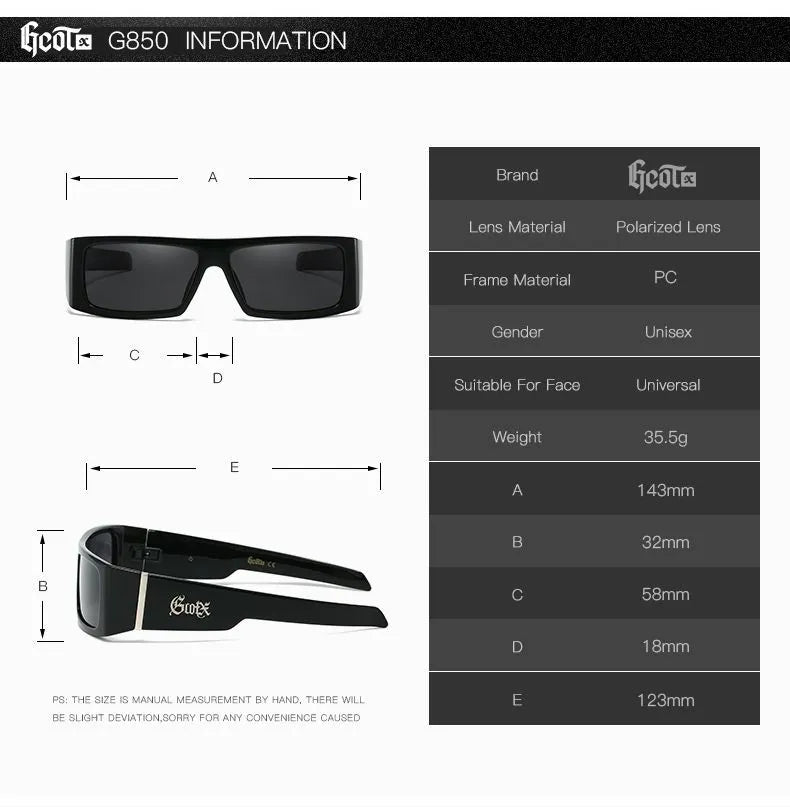 Vintage Punk Hip-Hop Style G850 Polarized Sunglasses