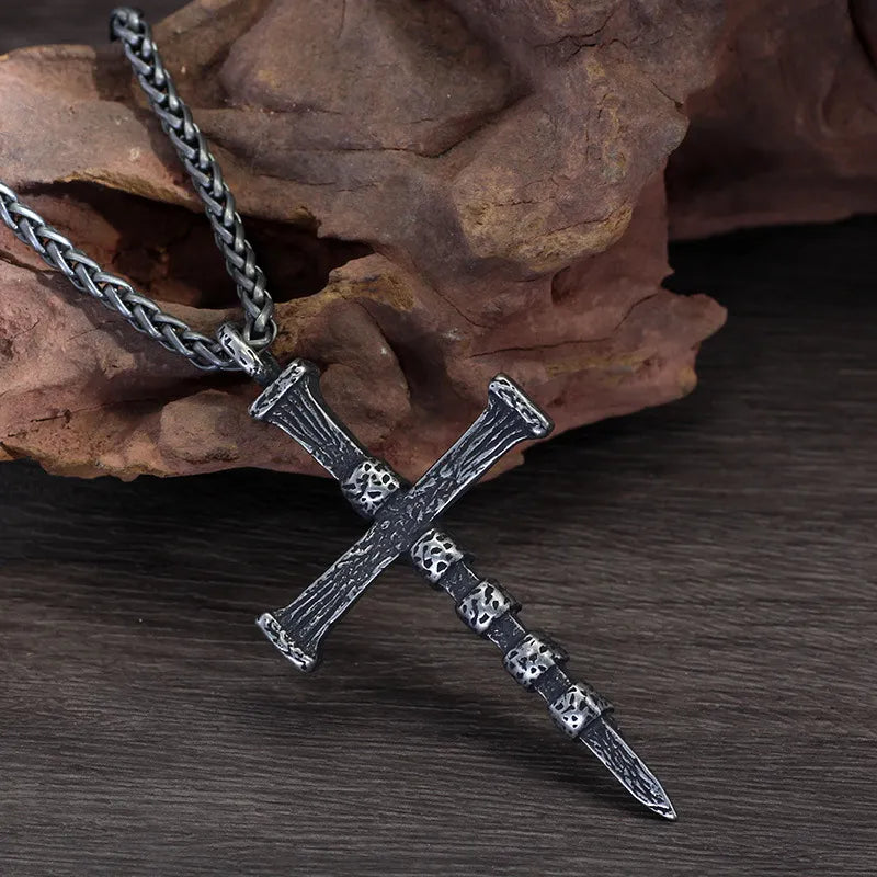 Vintage Punk Skull Cross Stainless Steel Pendant