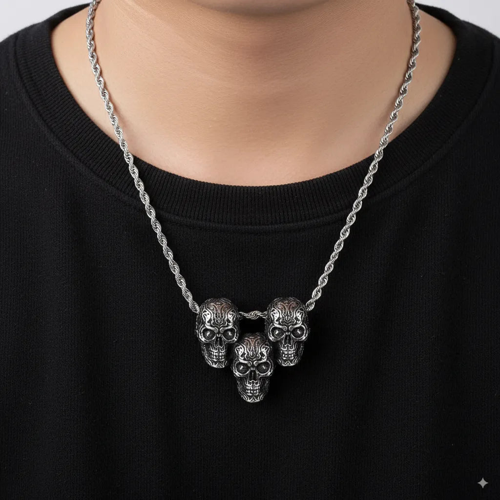 Vintage Punk Skull Stainless Steel Pendant