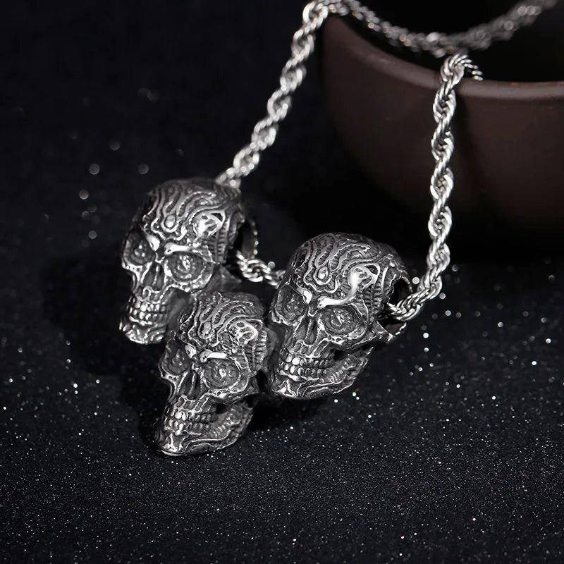 Vintage Punk Skull Stainless Steel Pendant