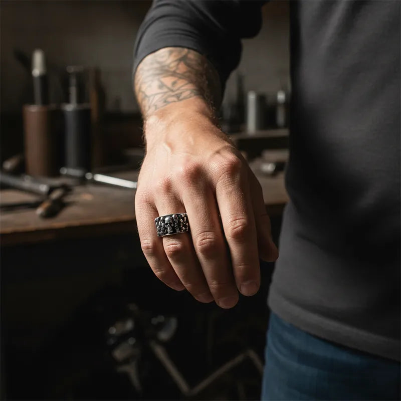 Vintage Punk Skull Stainless Steel Ring