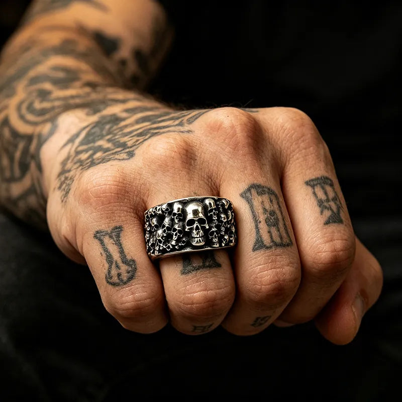 Vintage Punk Skull Stainless Steel Ring