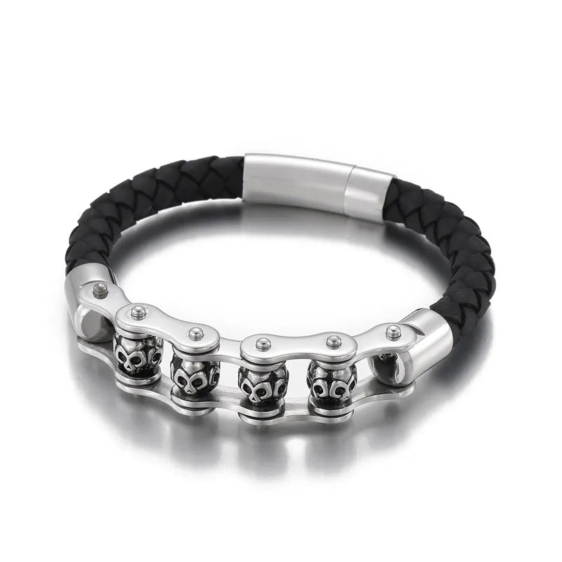 Vintage Skull Rotated Stainless Steel Bracelet