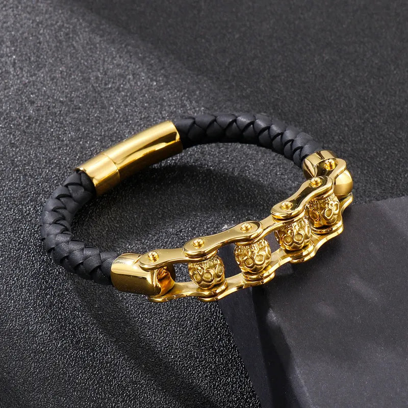Vintage Skull Rotated Stainless Steel Bracelet
