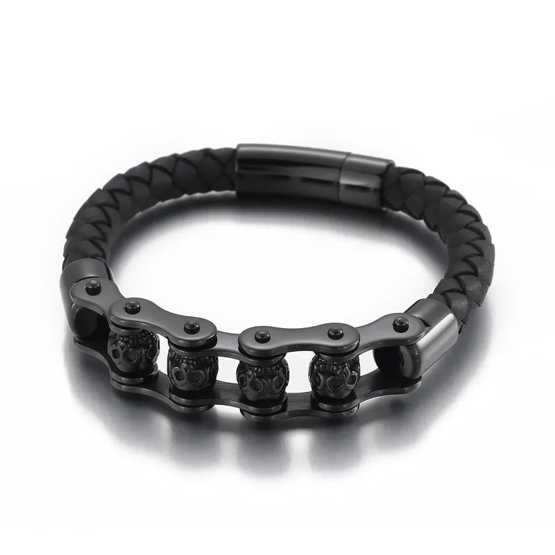 Vintage Skull Rotated Stainless Steel Bracelet