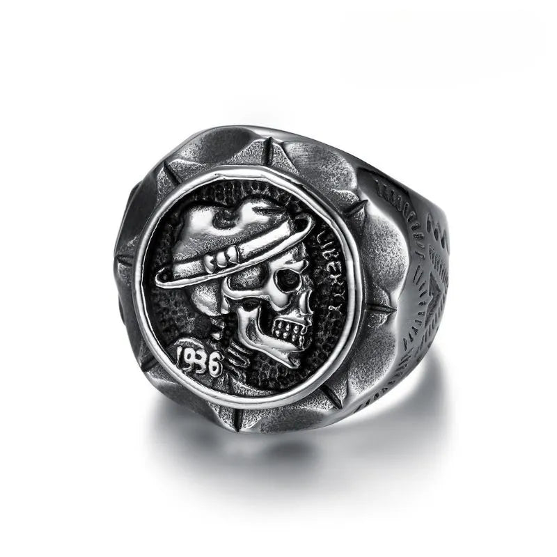 Vintage Skull Stainless Steel Ring