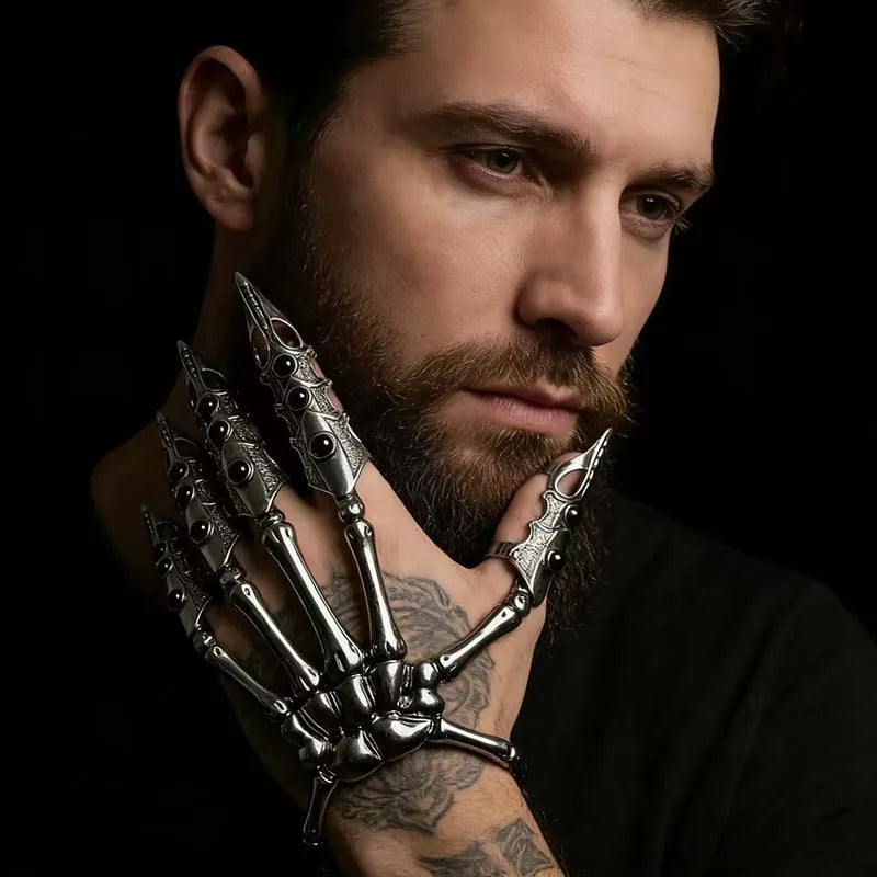 Necromantic Armor Skeleton Skeleton Bracelet and Finger Claws