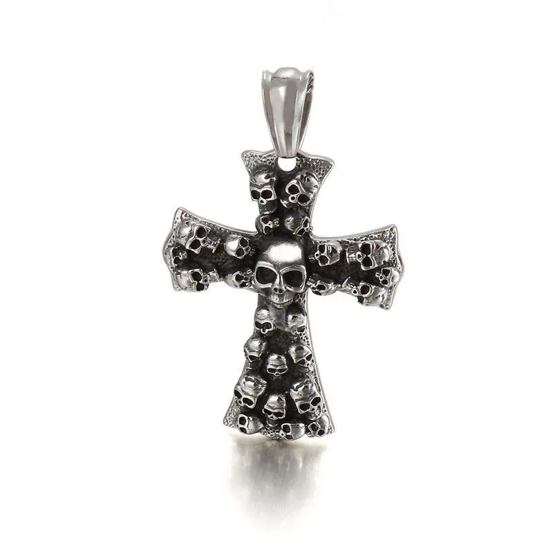 Vintage Cross Skull Pendant