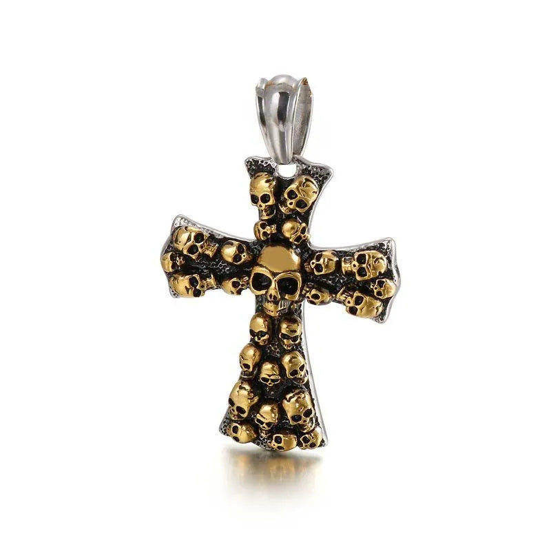 Vintage Cross Skull Pendant