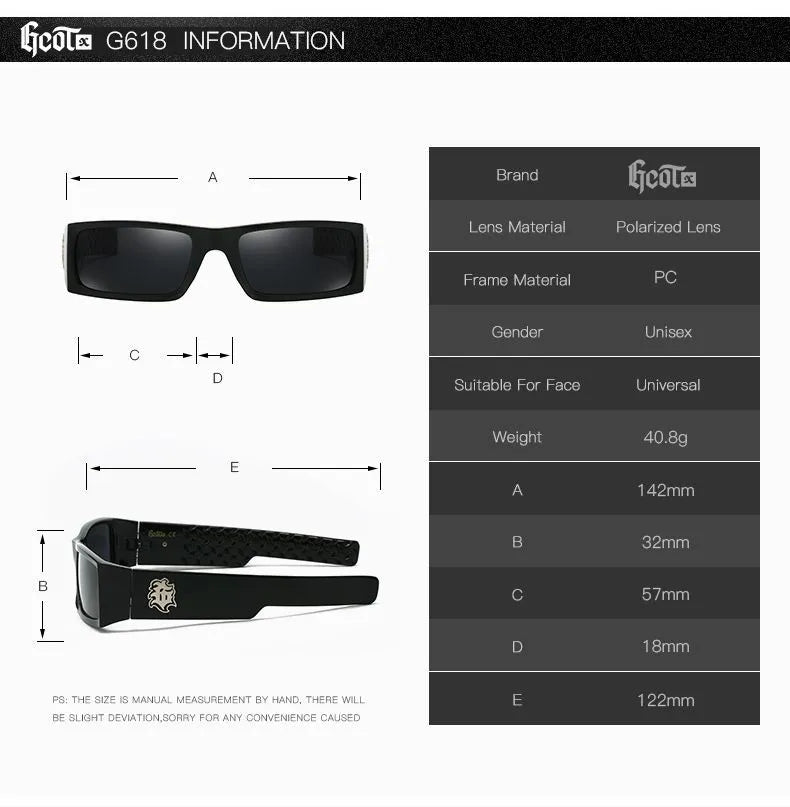 Vintage Punk Hip-Hop Style G618 Polarized Sunglasses
