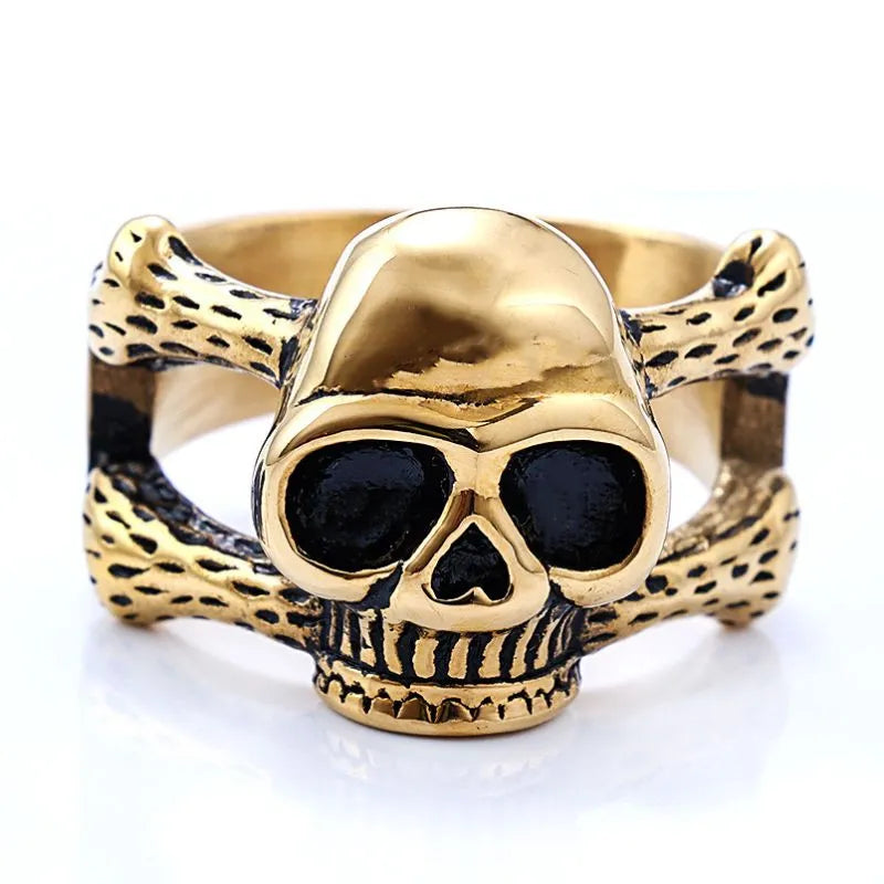 Vintage Gothic Stainless Steel Skull Ring