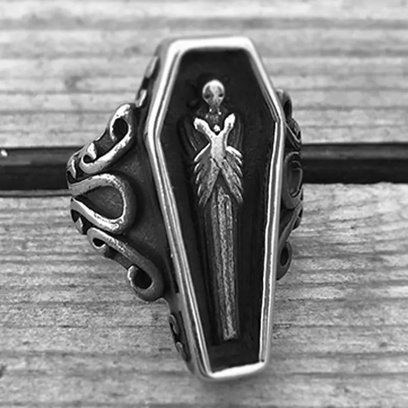 Vampire Coffin Stainless Steel Ring