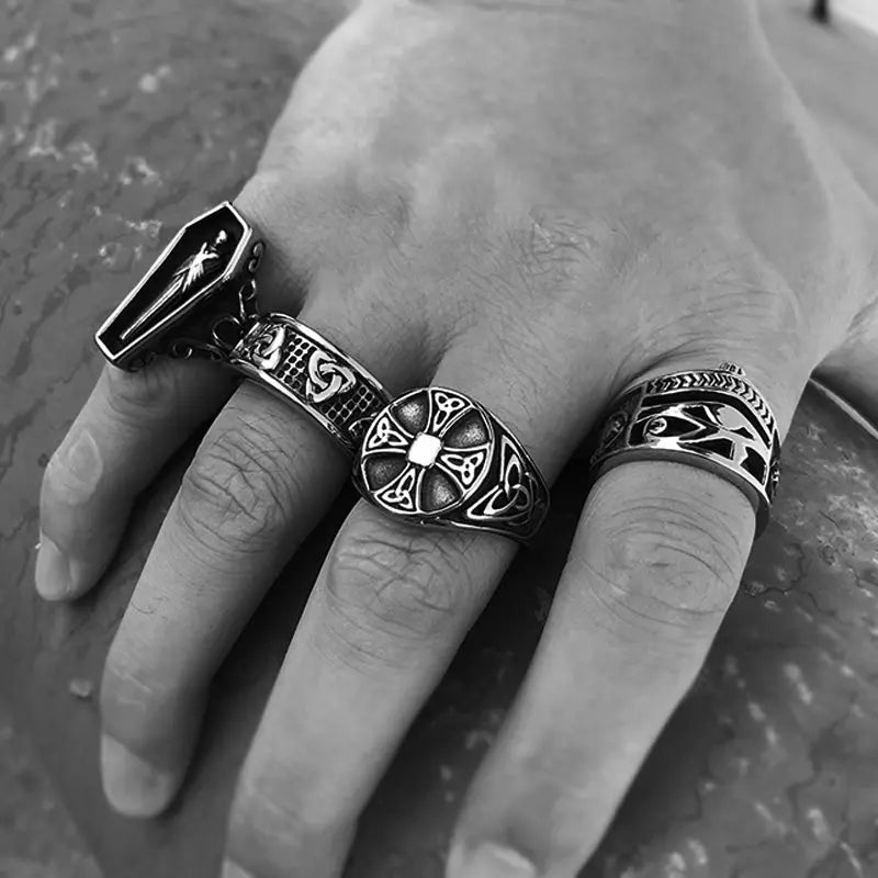 Vampire Coffin Stainless Steel Ring