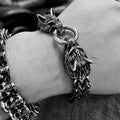 Viking Wolf Head Stainless Steel Bracelet