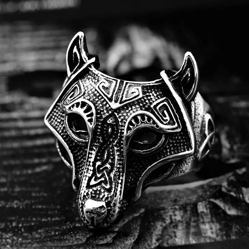 Viking Wolf Head Stainless Steel Vintage Ring