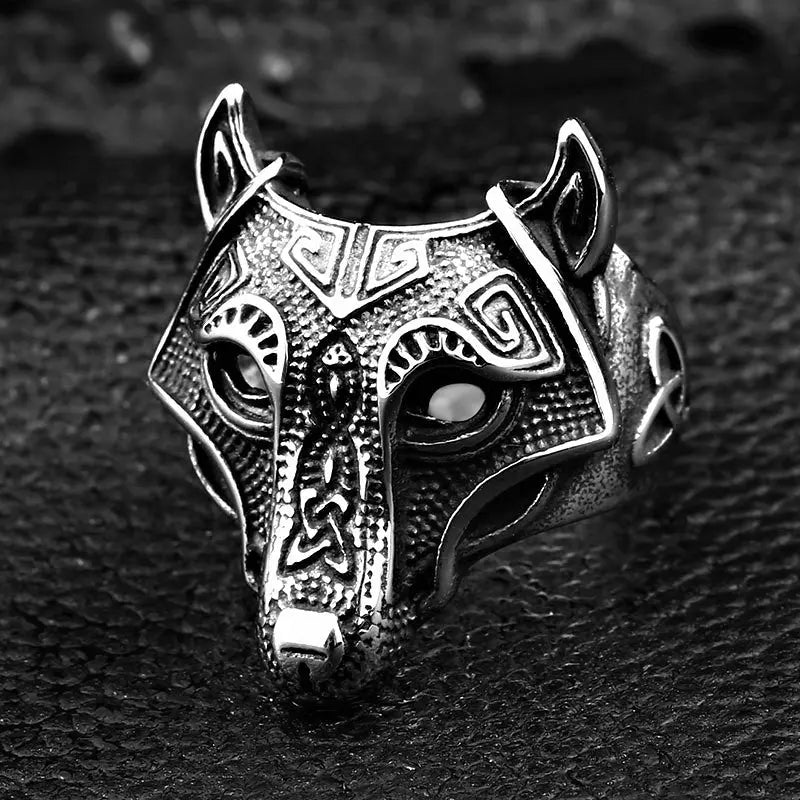 Viking Wolf Head Stainless Steel Vintage Ring