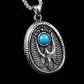 Vintage Blue Turquoise Eagle Pendant